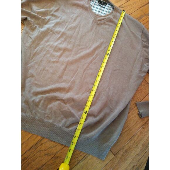 FYNCH-HATTON SUPERFINE COTTON Men's 3XL V Neck Brown Sweater Jumper - Picture 12 of 12